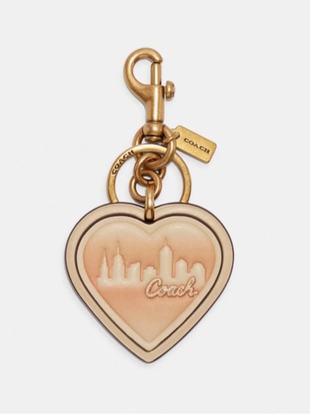 Coach X Jennifer Lopez Heart Bag Charm City New York Skyline Purse keychain Clip